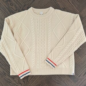 KULE The Verne Cream Cable Knit Sweater Size Small